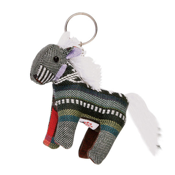 Horse Keychain Made Of Brocade Fabric