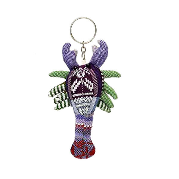 Shrimp keychain Made Of Brocade Fabric