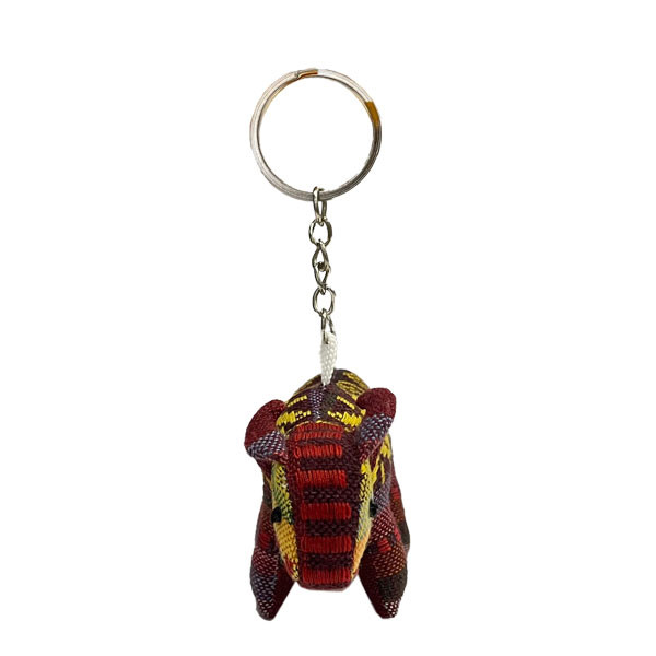 Buffalo Keychain Made Of Brocade Fabric