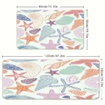 2 Piece Kitchen Rug Set - Cartoon Seashell Starfish for Kitchen and Bathroom