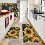 2 Piece Kitchen Rug Set -  Sunflower for Kitchen and Bathroom